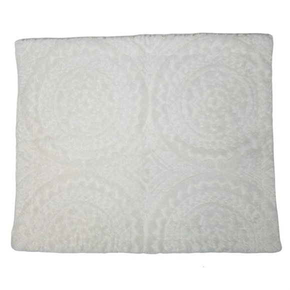 Madison Park Pillow Sham Tufted Off White Standard Medallion Cottage Style - Picture 2 of 10